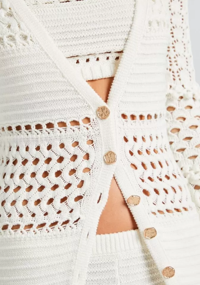 Women Retrofête Tops | Alaia Knit Crochet Cardigan