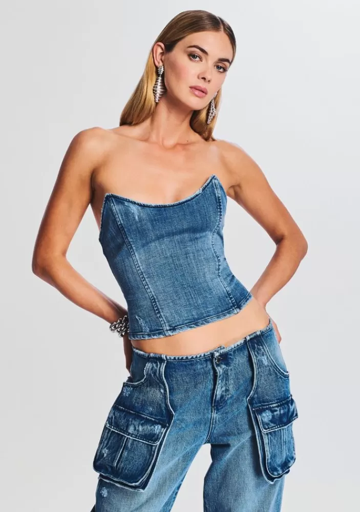 Cheap Allie Denim Top Women Tops