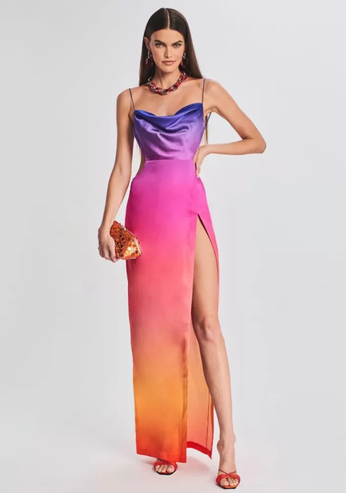 New Alyssa Ombre Silk Dress Women Dresses