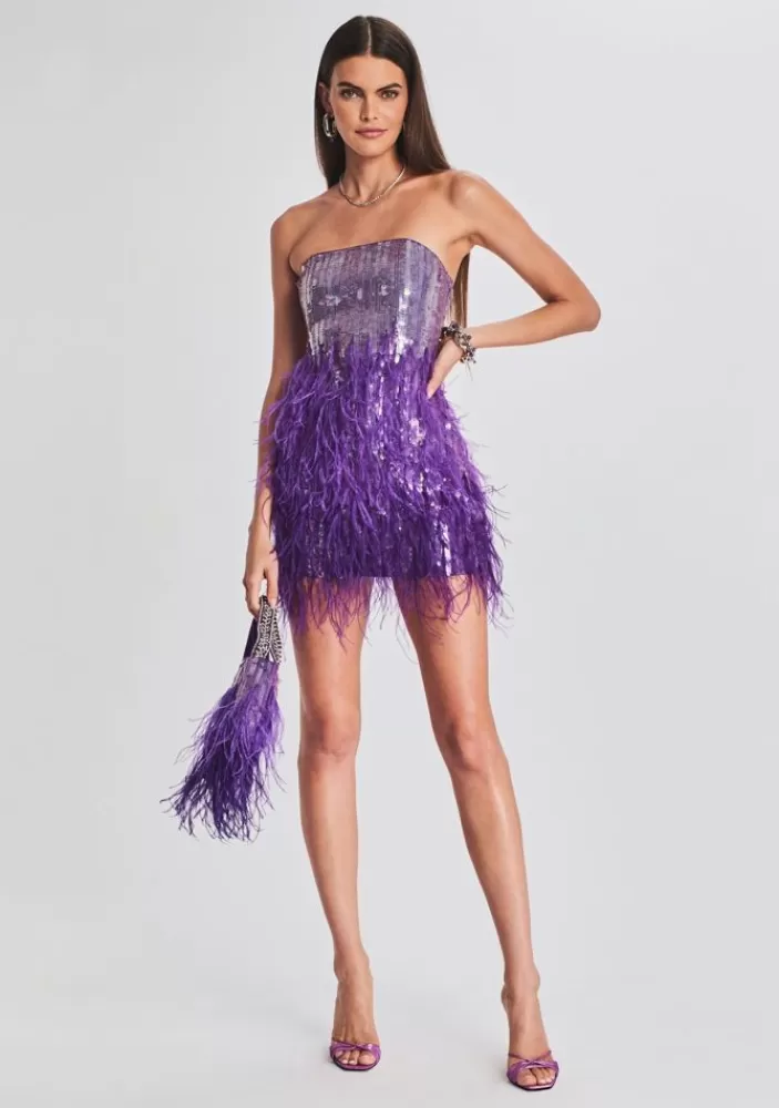 Outlet Anastasia Sequin Feather Dress Women Dresses