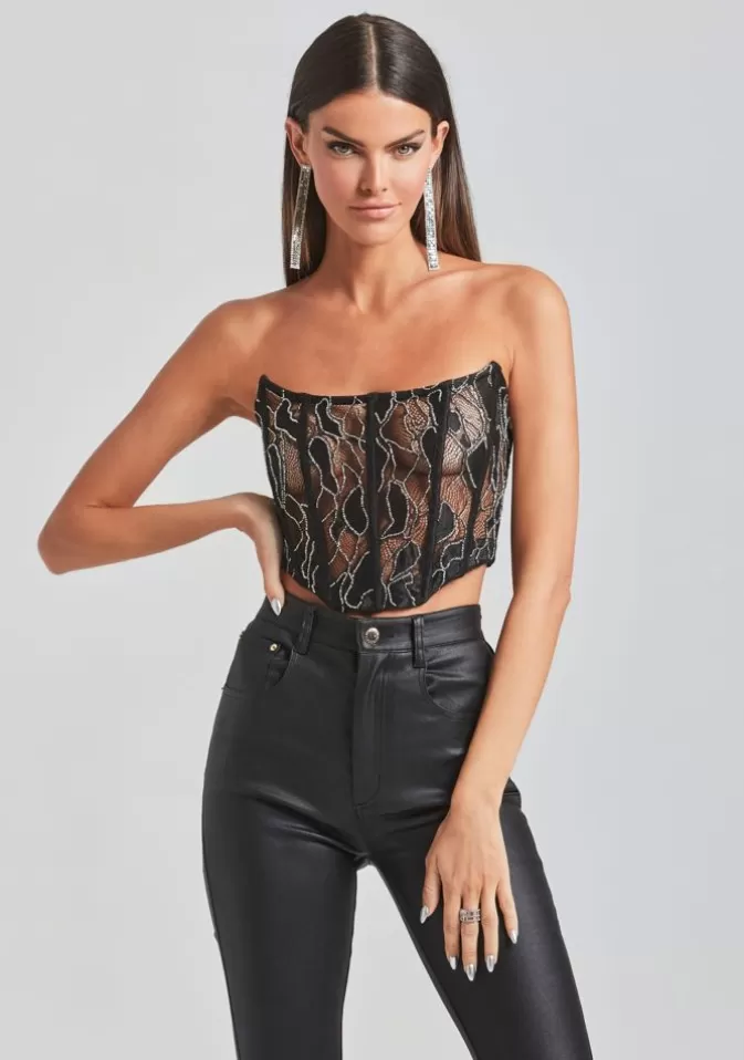 Women Retrofête Tops | Audrey Embellished Lace Top