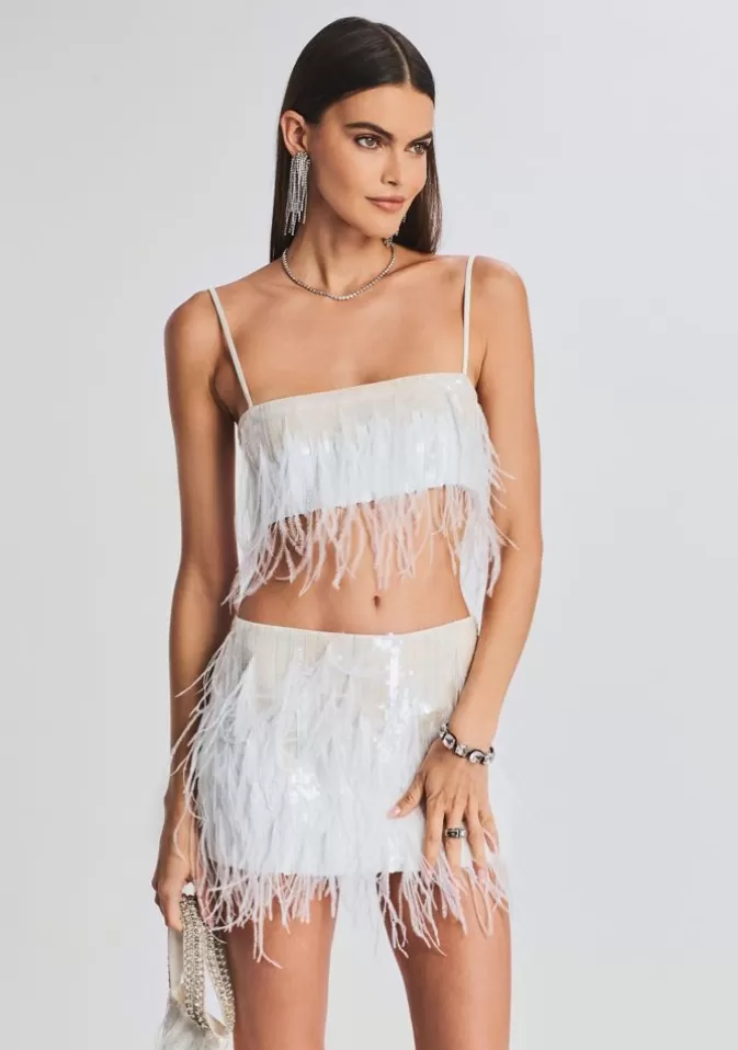 Women Retrofête Tops | August Feather Sequin Top