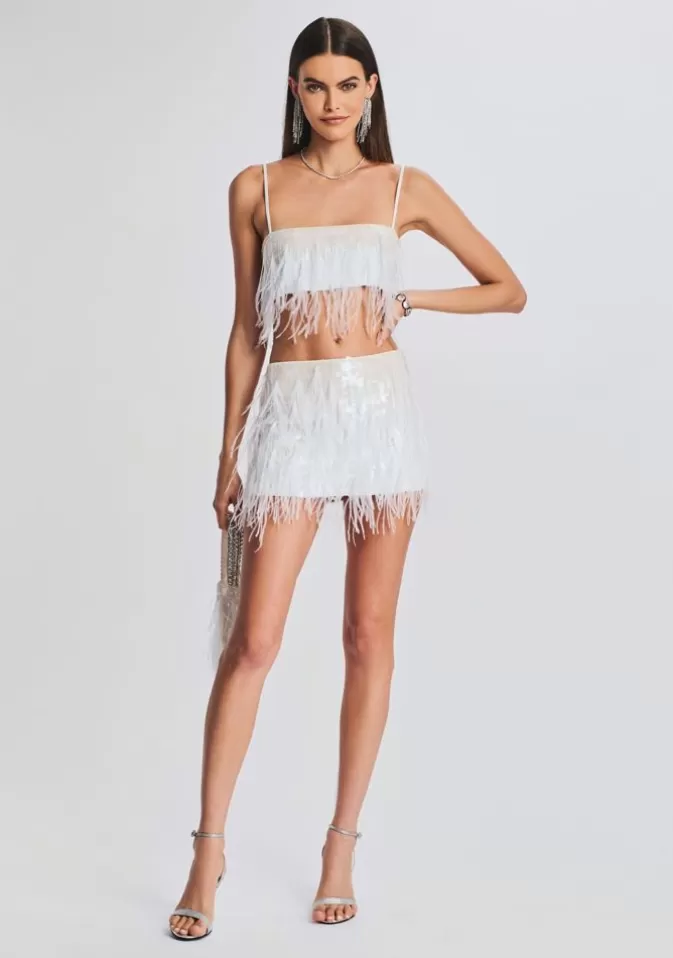 Women Retrofête Matching Sets | August Feather Sequin Top