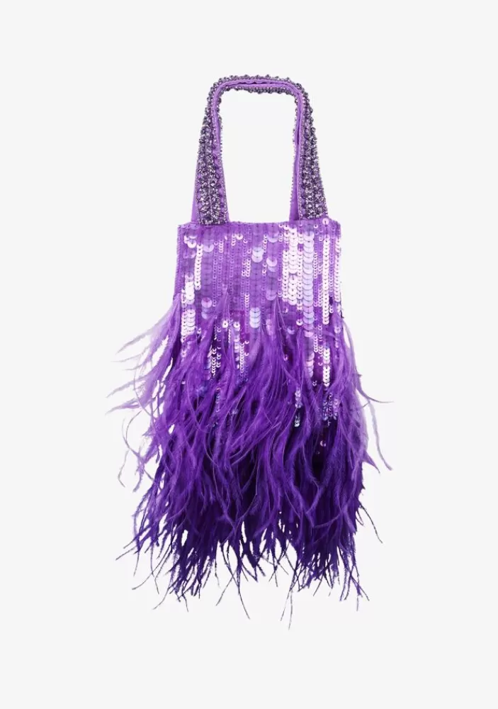 Discount Avery Sequin Feather Bag Women Accessories