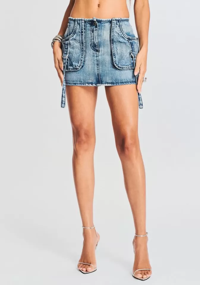 Women Retrofête Denim | Cyann Denim Skirt