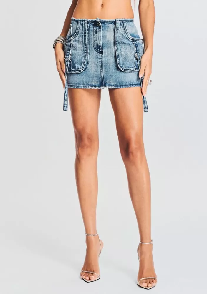 Fashion Cyann Denim Skirt Women Denim