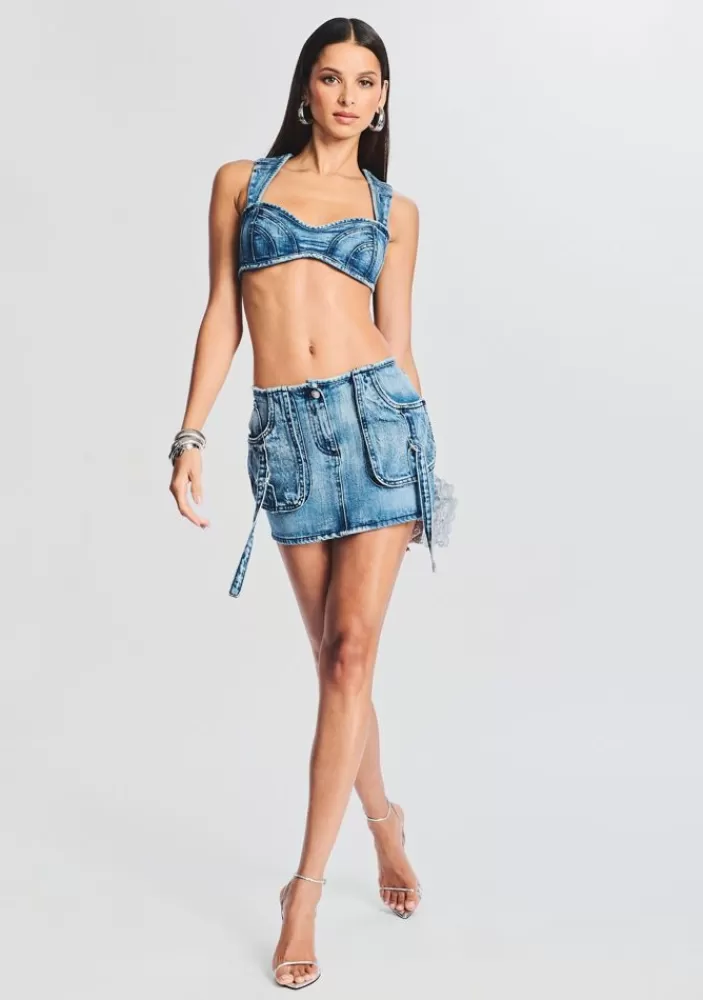 Fashion Cyann Denim Skirt Women Denim