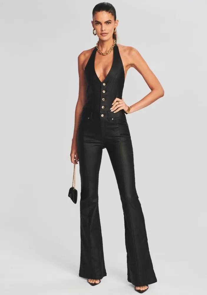 Cheap Cynthia Coated Denim Jumpsuit Women Jumpsuits