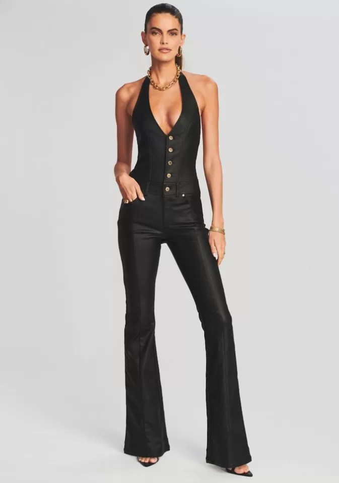 Women Retrofête Denim | Cynthia Coated Denim Jumpsuit