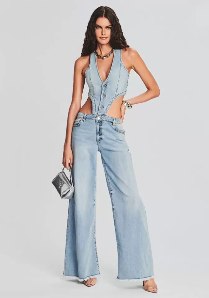 Women Retrofête Denim | Dallas Denim Jumpsuit