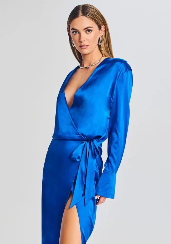 Shop Dianie Silk Long Sleeve Robe Women Dresses