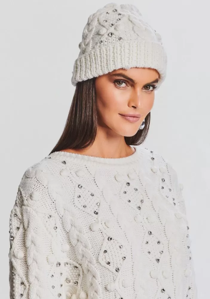 Discount Evia Embellished Knit Hat Women Accessories