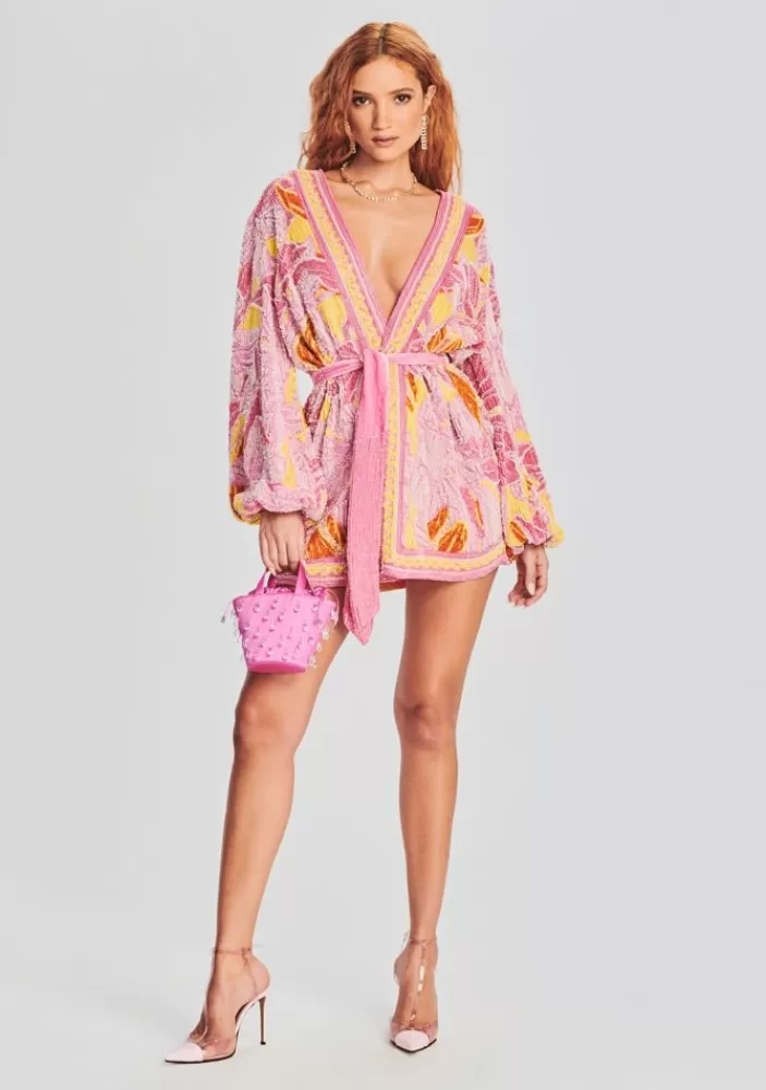 Best Gabrielle Sequin Floral Robe Women Dresses