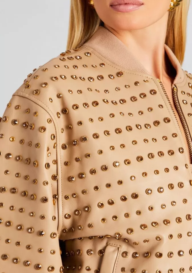 Women Retrofête Jackets | Gianna Embellished Leather Jacket