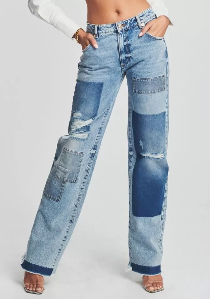 Women Retrofête Denim | Heidi Straight Leg Patch Jean