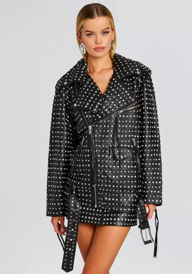 Women Retrofête Outerwear | Icon Embellished Leather Jacket