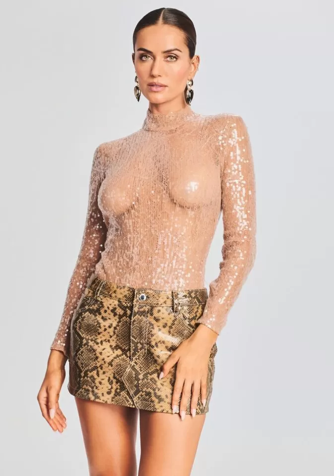 Women Retrofête Tops | Jessa Sequin Bodysuit