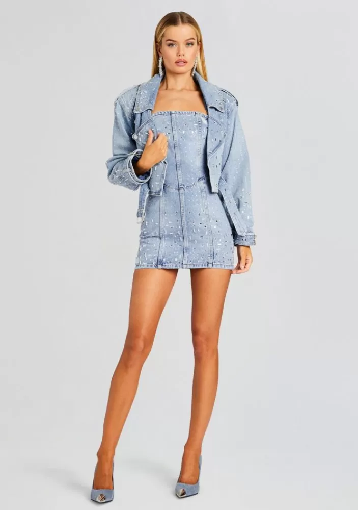 Online Kamna Embellished Denim Dress Women Denim