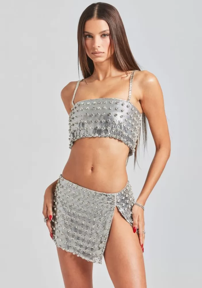 Outlet Kauren Embellished Chainmail Top Women Matching Sets