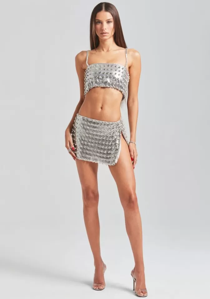 Women Retrofête Matching Sets | Kauren Embellished Chainmail Top