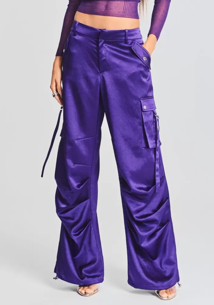 Online Lai Satin Cargo Pant Women Matching Sets