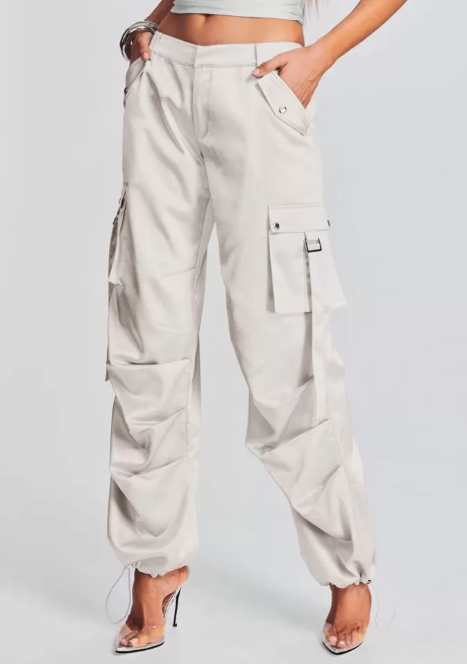 Women Retrofête Matching Sets | Lai Satin Cargo Pant