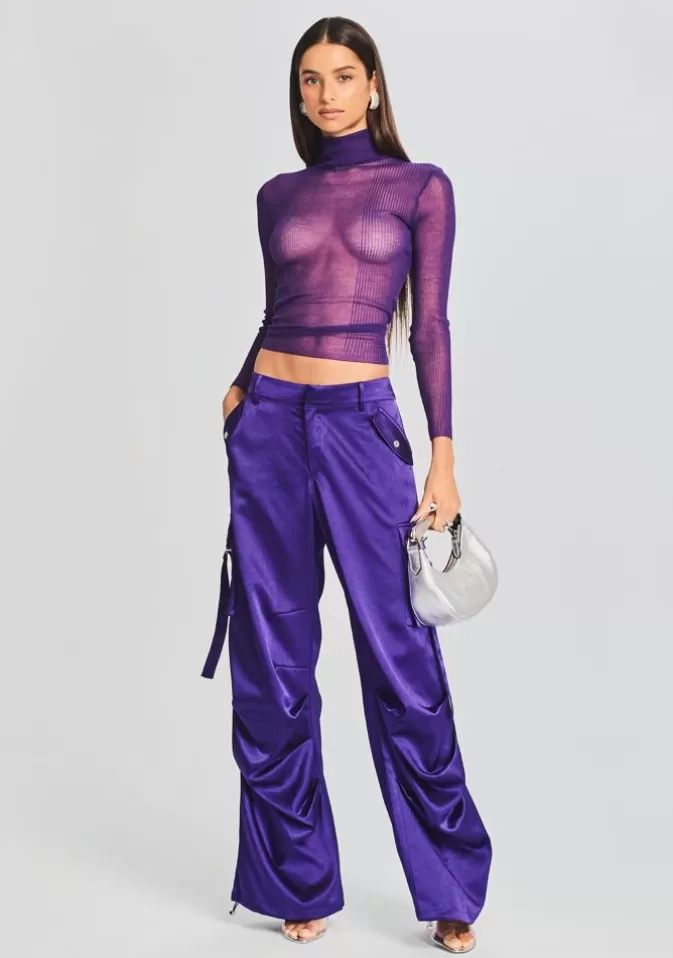 Women Retrofête Matching Sets | Lai Satin Cargo Pant