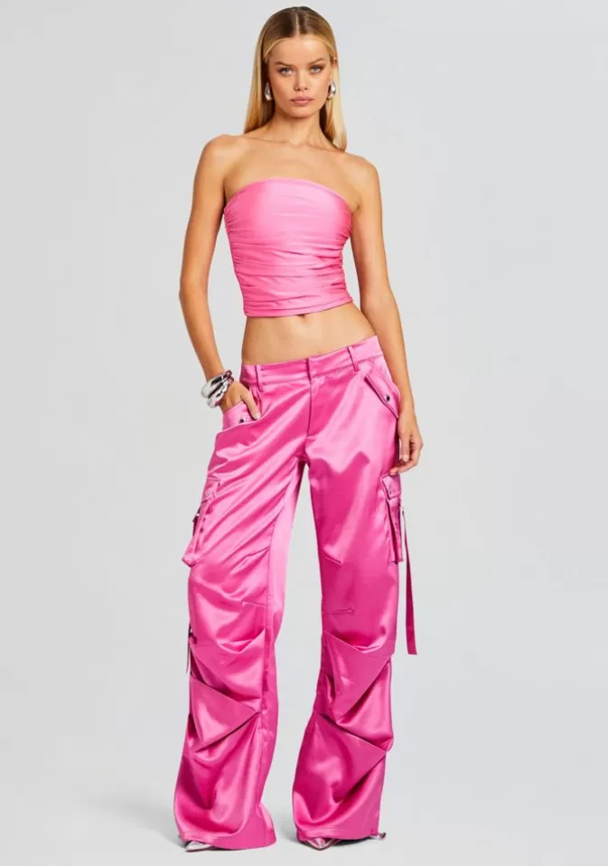 Women Retrofête Matching Sets | Lai Satin Cargo Pant