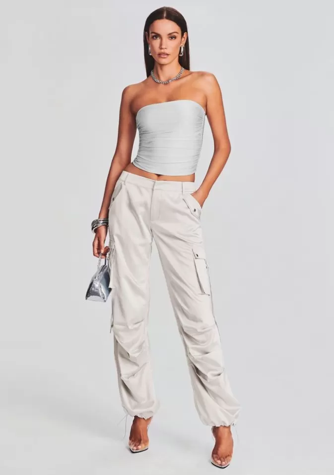 Women Retrofête Bottoms | Lai Satin Cargo Pant