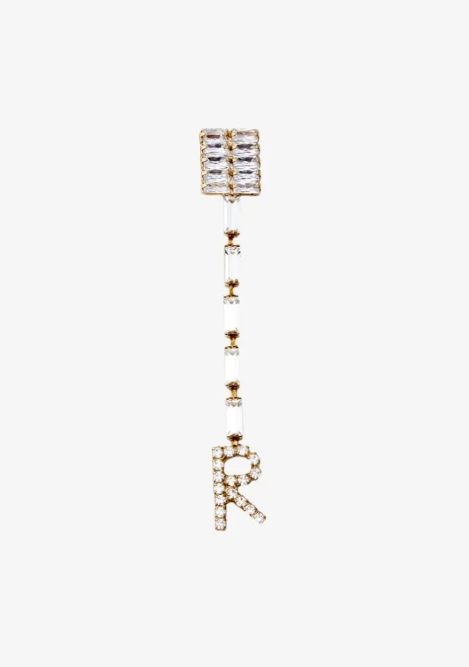 Women Retrofête Accessories | Lara Block Crystal Letter Drop Earring