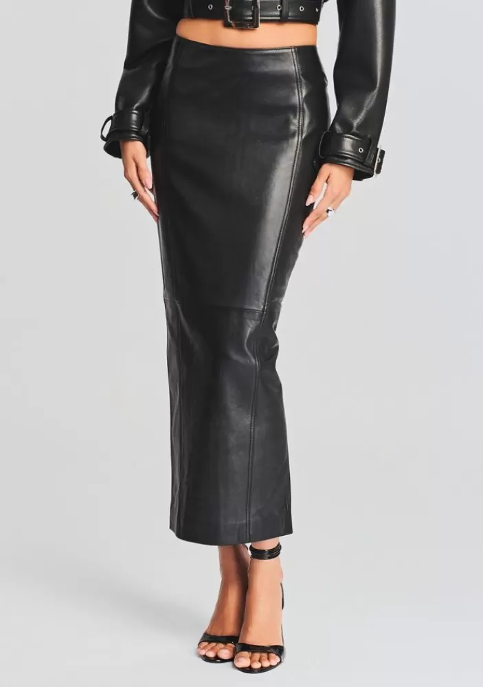 Hot Liza Leather Skirt Women Bottoms