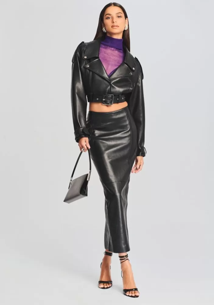 Hot Liza Leather Skirt Women Bottoms