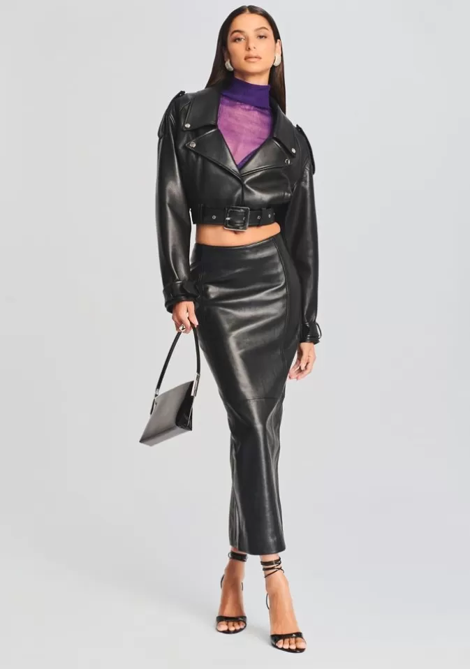 Women Retrofête Bottoms | Liza Leather Skirt