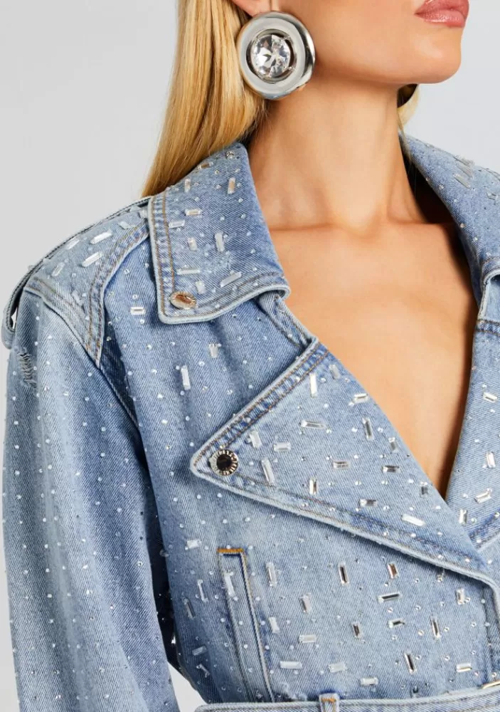 Clearance Marcie Embellished Denim Jacket Women Denim