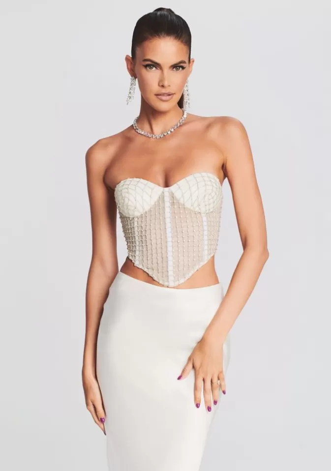 Women Retrofête Tops | Margery Embellished Bustier Top