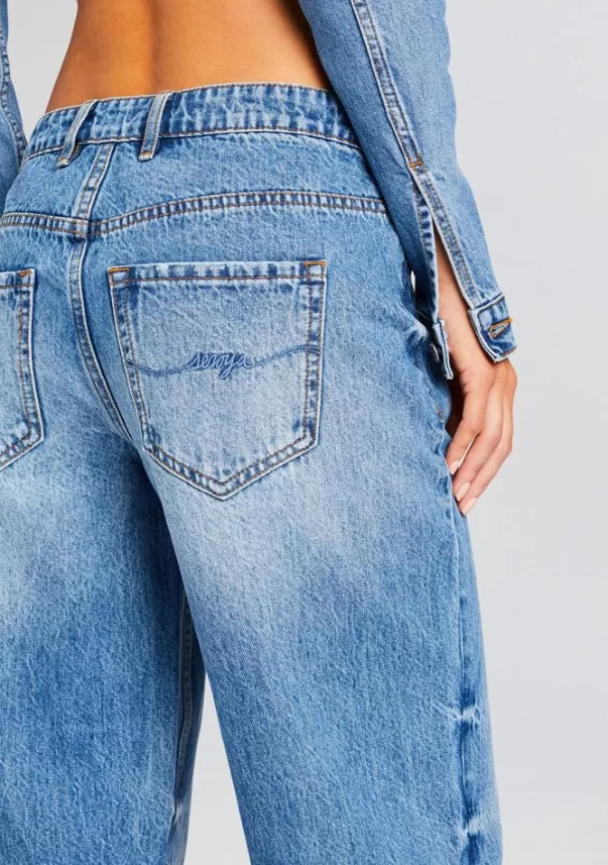 Women Retrofête Denim | Margot Cuffed Boyfriend Jean