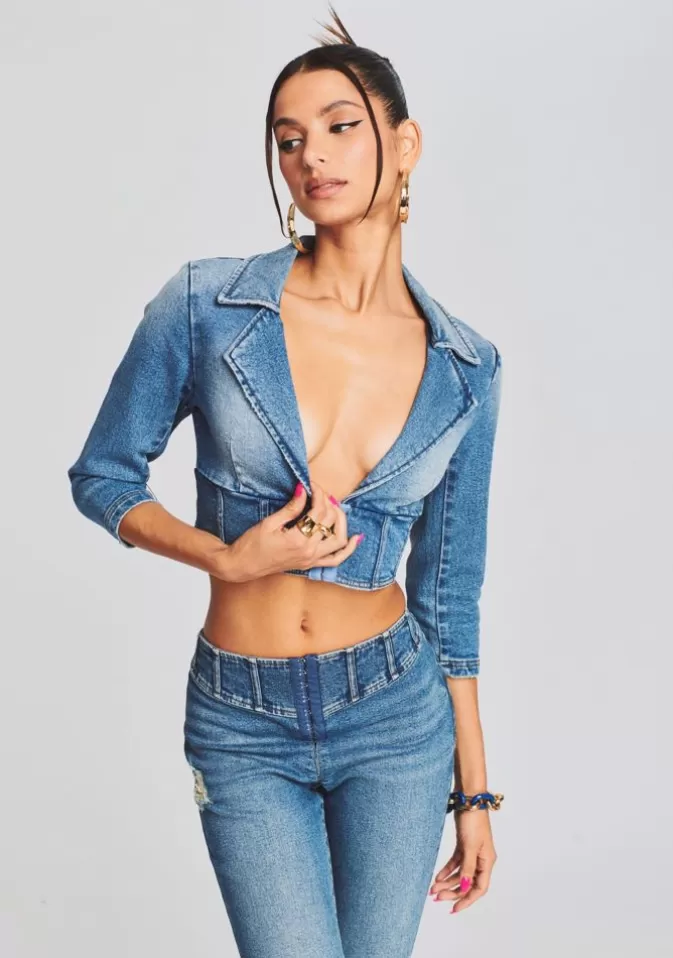 Women Retrofête Tops | Maxine Denim Top