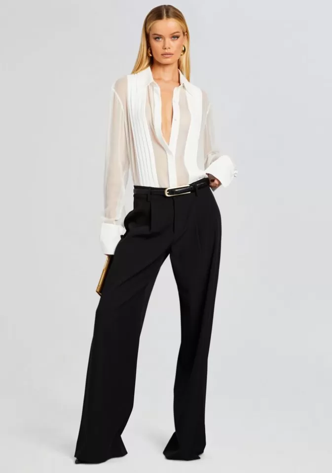 Women Retrofête Tops | Meghan Panelled Silk Blouse