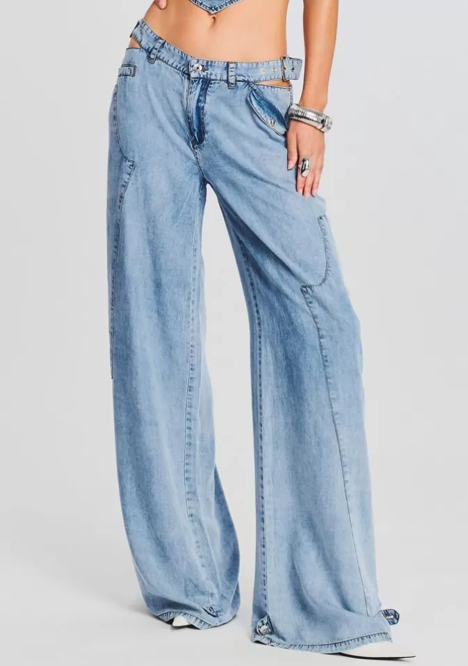 Women Retrofête Denim | Miles Low Rise Cargo Pant