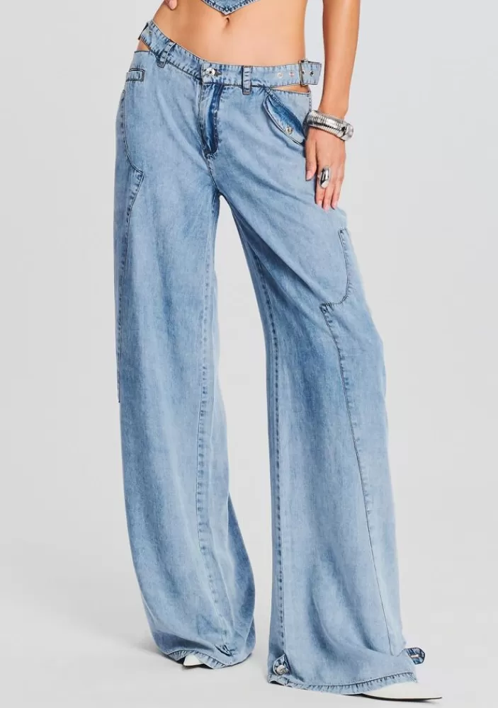 Fashion Miles Low Rise Cargo Pant Women Denim