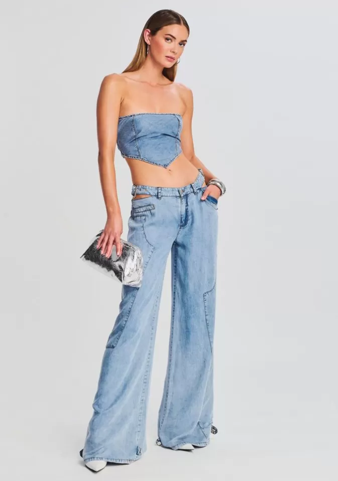 Women Retrofête Denim | Miles Low Rise Cargo Pant