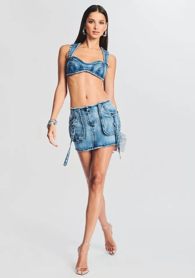 Women Retrofête Tops | Millie Denim Bra Top