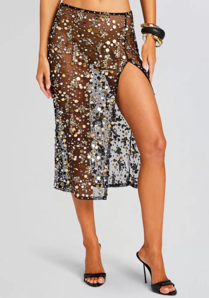 Cheap Mirage Embellished Skirt Women Bottoms