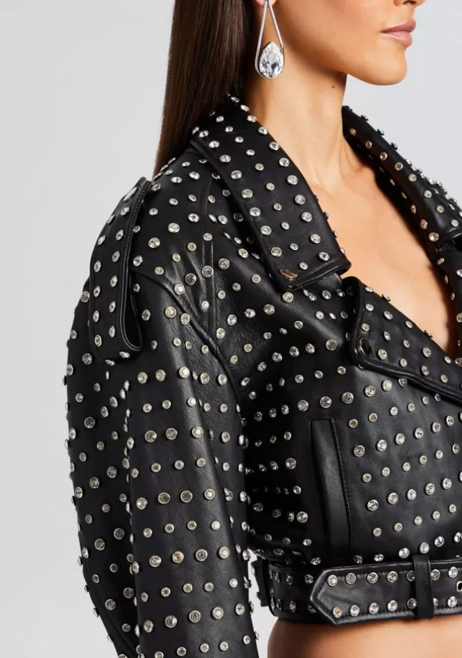 Women Retrofête Jackets | Mora Embellished Leather Jacket