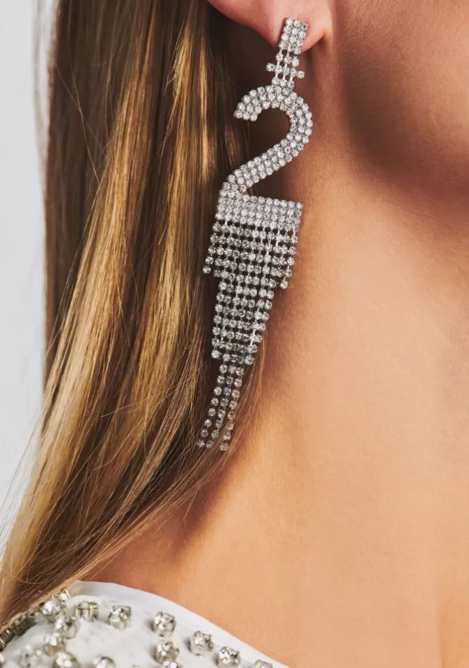 Women Retrofête Accessories | Number Rhinestone Earring