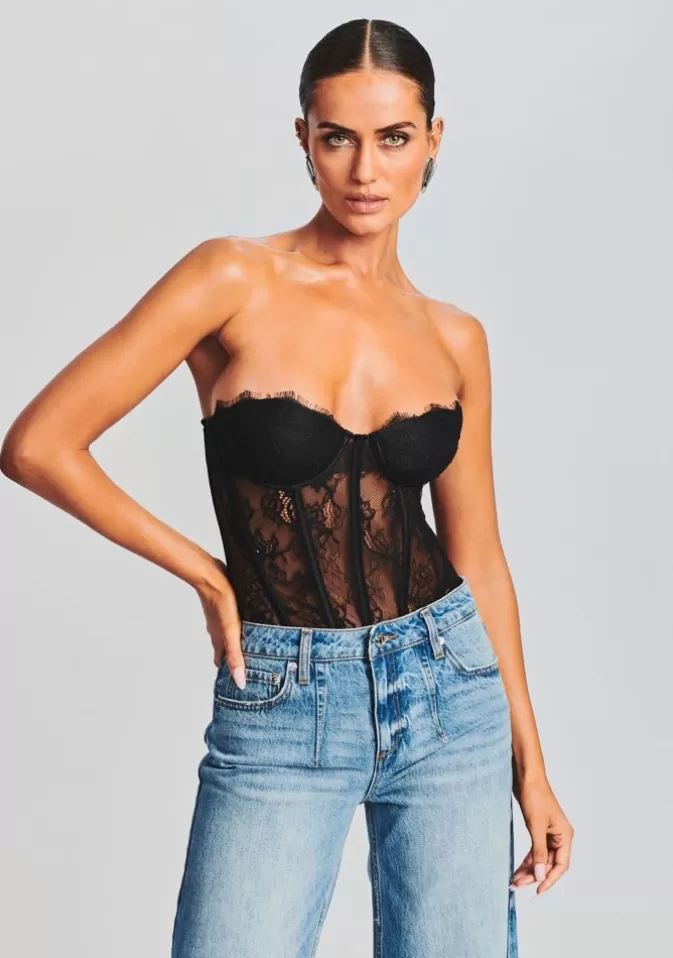 Women Retrofête Tops | Otto Lace Bodysuit