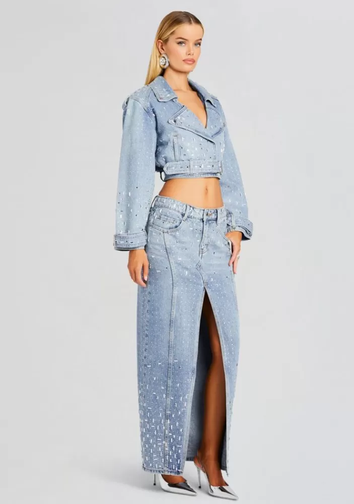 Discount Palermo Embellished Denim Skirt Women Denim