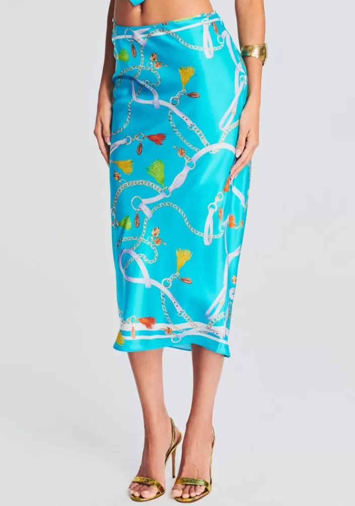 New Penina Silk Midi Skirt Women Bottoms