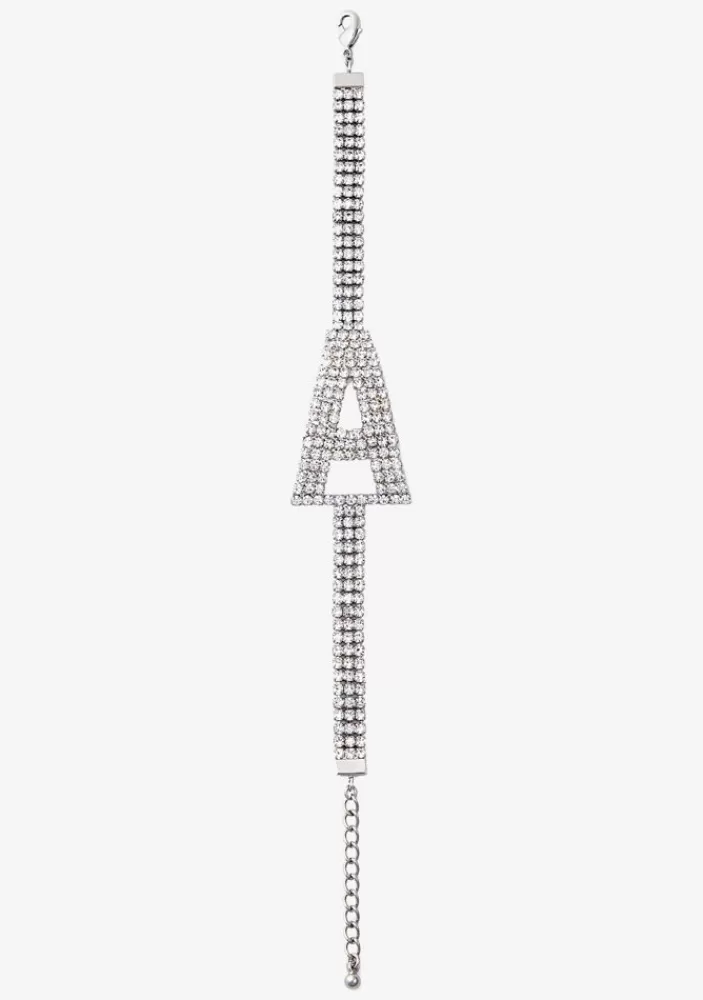 New Rhinestone Alphabet Letter Bracelet Women Tops