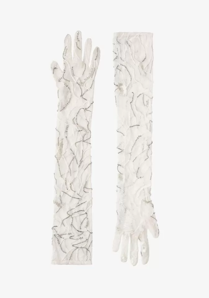 Women Retrofête Accessories | Royce Embellished Lace Gloves